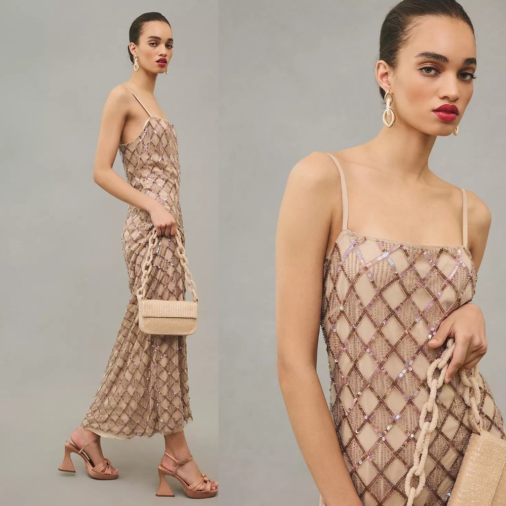 Anthropologie Let Me Be Checked Shine Dress - Picture 3 of 5